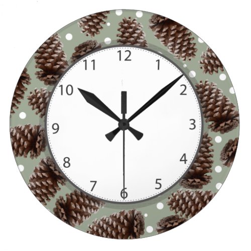 Pine Cones Large Clock