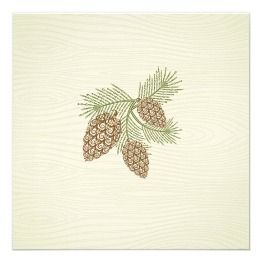Pine Cones Wedding Invitation