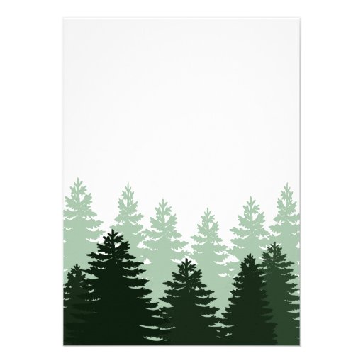Pine Green Enchanted Forest Wedding Invitations