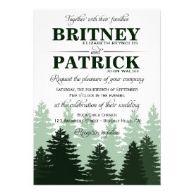 Pine Green Enchanted Forest Wedding Invitations