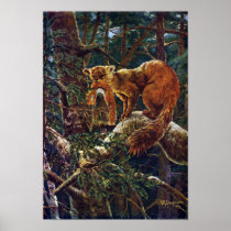 Pine Marten with Prey Posters