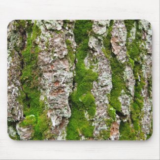 Pine Tree Bark With Moss mousepad