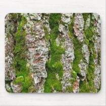Pine Tree Bark With Moss mousepads