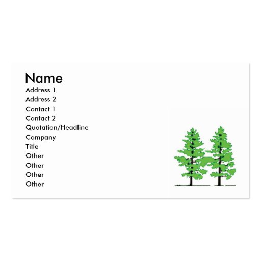 Pine Tree business card (front side)