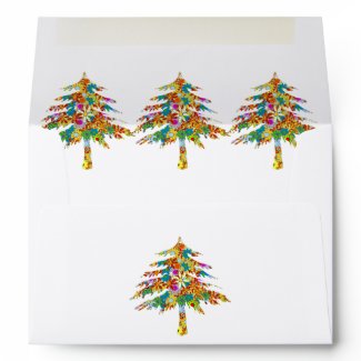Pine Tree Flower Wedding Envelopes envelope