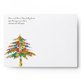 Pine Tree Flower Wedding Envelopes envelope