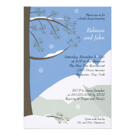 Pine Tree Winter 5x7 Bridal Shower Invitation