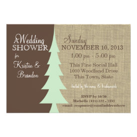 Pine Tree Woodland Bridal Shower Custom Invite