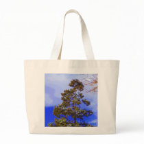Pine with Pixelated Sky tote bag