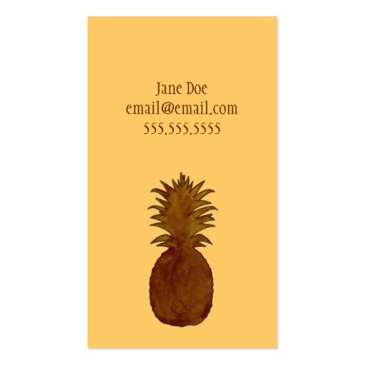 Pineapple Calling Card Business Card (front side)