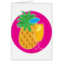 Pineapple Cocktail Greeting Cards