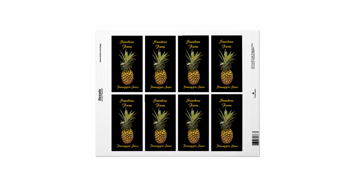 Pineapple Juice Labels Zazzle