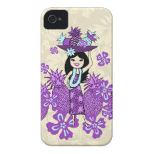 Pineapple Luau Hula Girl iPhone 4 Cases