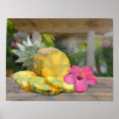 Pineapple painting poster print