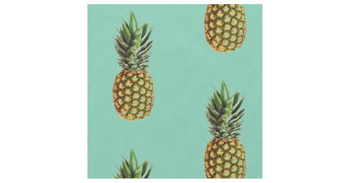 Pineapple print DIY textile fabric Zazzle