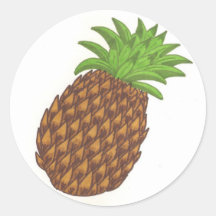 pineapple round sticker