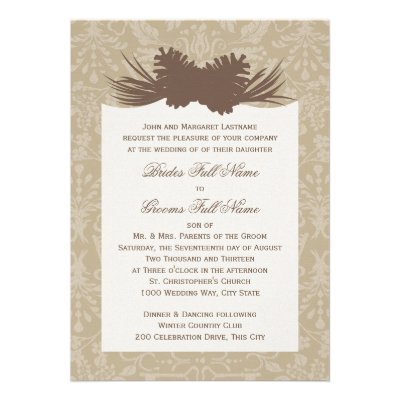 Pinecone Silhouette Invites