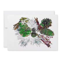 Pinecones in Green by Dawn Cramer invitations