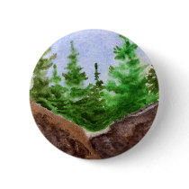 Pines Landscape Button by robertfaggartist Pines Landscape Button