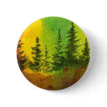 Pines Landscape Button by robertfaggartist Pines Landscape Button