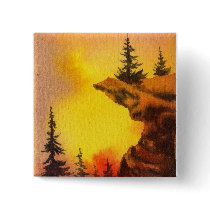Pines Landscape Button by robertfaggartist Pines Landscape Button