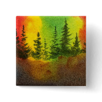 Pines Landscape Button by robertfaggartist Pines Landscape Button