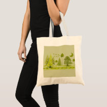 Pines with Moon-Customize Change BackGround Color Canvas Bags