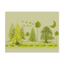 Pines with Moon-Customize Change BackGround Color Postcards