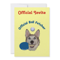 Ping Pong Ball Fetcher Dog Personalized Invitation