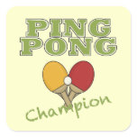 Ping Pong Champion Square Stickers
