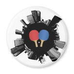 Ping Pong City Refrigerator Magnet