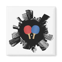 Ping Pong City Refrigerator Magnets