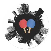 Ping Pong City Round Sticker