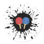 Ping Pong Explosion Round Stickers