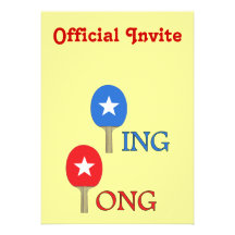 Ping Pong Star Personalized Invitation