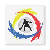 Ping Pong Tricolor Emblem Fridge Magnets