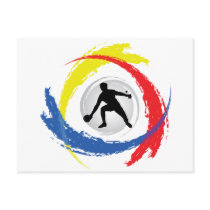 Ping Pong Tricolor Emblem Post Cards