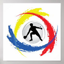 Ping Pong Tricolor Emblem Print