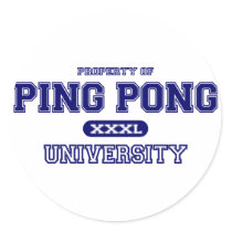 Ping Pong University Round Sticker