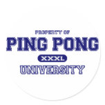 Ping Pong University Round Sticker