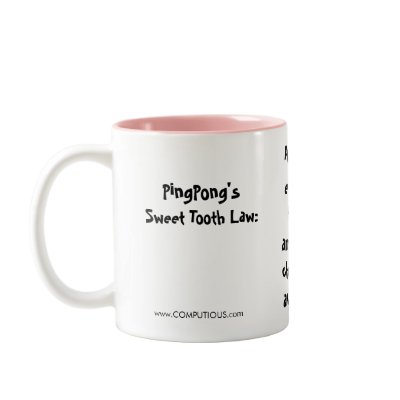 PINGPONG's SWEET TOOTH LAW Mugs by Computious