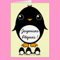 Pinguin "Joyeuses Pâques" cards