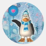 Pingüino lindo del Polo Norte con los pegatinas de