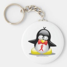 Pingüino rojo de la cinta llavero