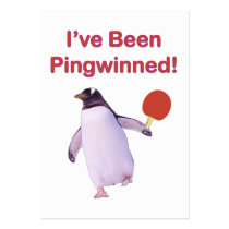 Pingwinned Penguin Ping Pong business cards by HappyDoggies Pingwinned Penguin Ping Pong business cards
