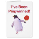 Pingwinned Penguin Ping Pong Greeting Card