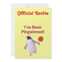 Pingwinned Penguin Ping Pong Personalized Invite