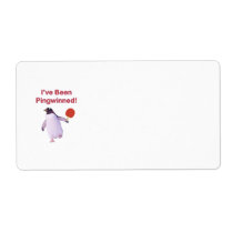 Pingwinned Penguin Ping Pong Custom Shipping Labels