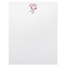 Pingwinned Penguin Ping Pong Personalized Letterhead