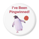 Pingwinned Penguin Ping Pong Refrigerator Magnet